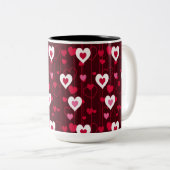 Forever Love Red Hearts Zweifarbige Tasse (VorderseiteRechts)