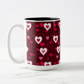 Forever Love Red Hearts Zweifarbige Tasse (Links)