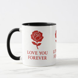 Forever Love Rose Graphic Creating Warm Valentine Tasse