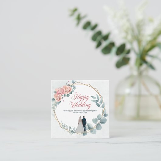 "Forever Love Wedding Card" Begleitkarte (Stehend Vorderseite)