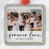 Forever Love Wedding Fotos halten Ornament Aus Metall
