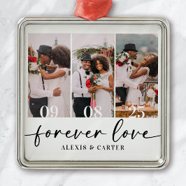Forever Love Wedding Fotos halten Ornament Aus Metall
