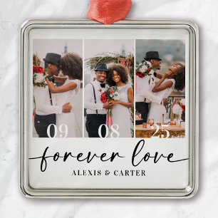 Forever Love Wedding Fotos halten Ornament Aus Metall