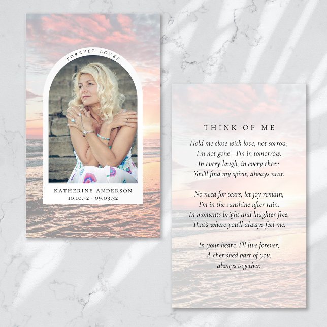 Forever Loved Beach Ocean Memorial Card (Von Creator hochgeladen)