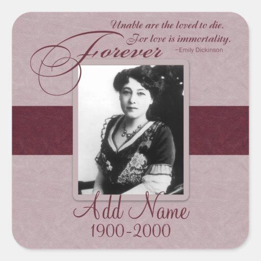 Forever Loved Custom Memorial Quadratischer Aufkleber (Vorderseite)