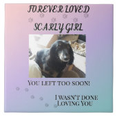 Forever Loved Custom Pet Photo and Name Memorial Fliese (Vorderseite)