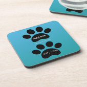 Forever Loved Double Paw Print Design Getränkeuntersetzer (Linke Seite)