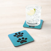 Forever Loved Double Paw Print Design Getränkeuntersetzer (Rechte Seite)