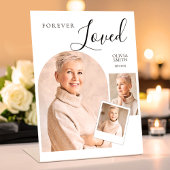 Forever Loved Funeral Minimalist Photo Collage  Sockelschild