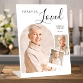 Forever Loved Funeral Minimalist Photo Collage  Sockelschild