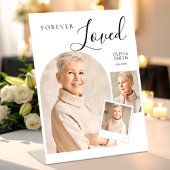 Forever Loved Funeral Minimalist Photo Collage  Sockelschild