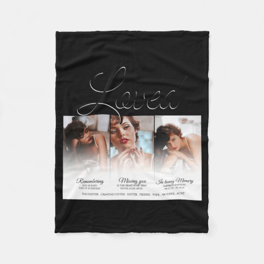 Forever Loved Memorial 3 Photo Memorial Fleecedecke (Vorderseite)