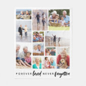 Forever Loved Nie vergessen 12 Foto Memorial Fleecedecke (Vorderseite)