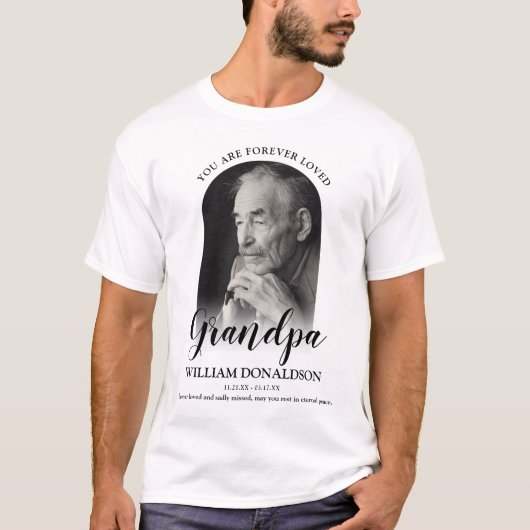 Forever Loved Opa | Foto Memorial T - Shirt (Vorderseite)
