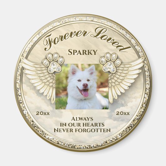Forever Loved Paw Wings Design Magnet (Vorne)