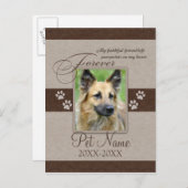 Forever Loved Pet Beileid Ankündigungspostkarte (Vorne/Hinten)