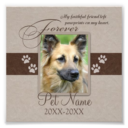 Forever Loved Pet Beileid Fotodruck (Vorne)