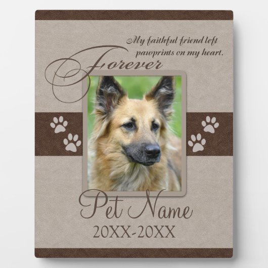 Forever Loved Pet Beileid Fotoplatte (Vorderseite)