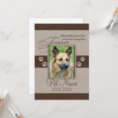 Forever Loved Pet Beileid Karte (Vorderseite/Rückseite Beispiel)
