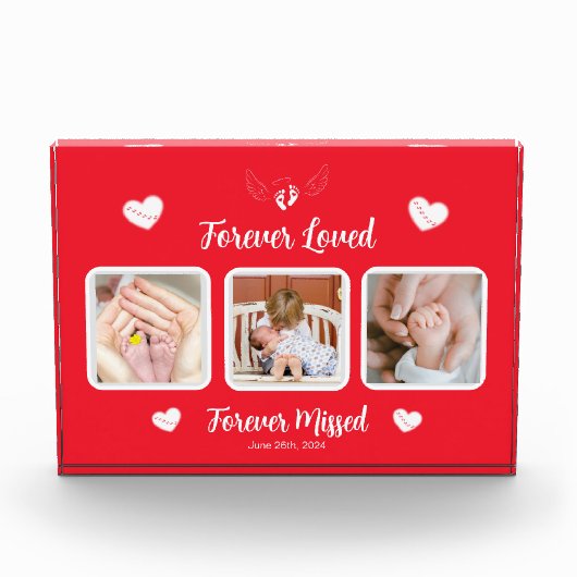 Forever Loved Valentine Baby Memorial Foto Block (Vorderseite)