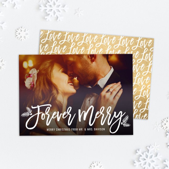 Forever Merry Gold New Foto Holiday Card (Von Creator hochgeladen)