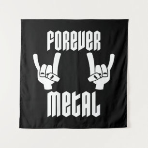 Forever Metal Heavy Metal Devil Horns Hand Geste Wandteppich