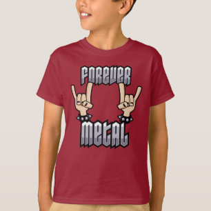 Forever Metal Heavy Metal Teufelshörner Handzeiche T-Shirt