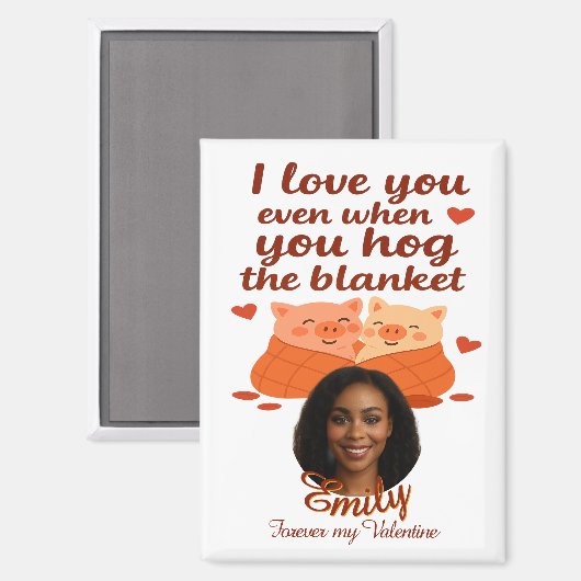 'Forever my Valentine' Personalized Magnet (Vorderseite/Rückseite)