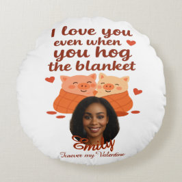 'Forever my Valentine' Personalized Round Pillow Rundes Kissen