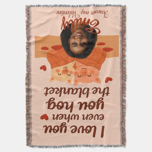 'Forever my Valentine' Throw Blanket Decke (Vorderseite Vertikal)