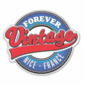 Forever Nice, Frankreich Vintages Logo Aufkleber (Vorderseite)