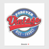Forever Nice, Frankreich Vintages Logo Aufkleber (Blatt)