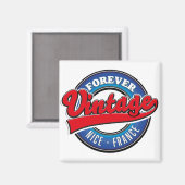 Forever Nice, Frankreich Vintages Logo Magnet (Vorderseite/Rückseite)