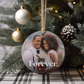 Forever Overlay Personalisierten Paare Foto Keramik Ornament