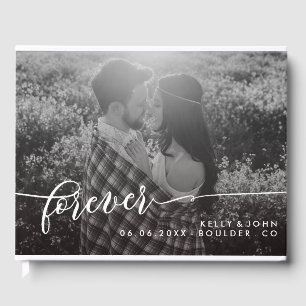 Forever Overlay White Script Foto Hochzeit Gästebuch