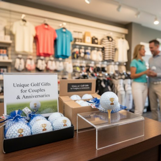 'Forever Par-tners' Gold Trophy Golf Gastgeschenk  Golfball
