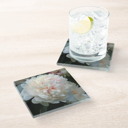 Forever Peony Glasuntersetzer (Schrägansicht)