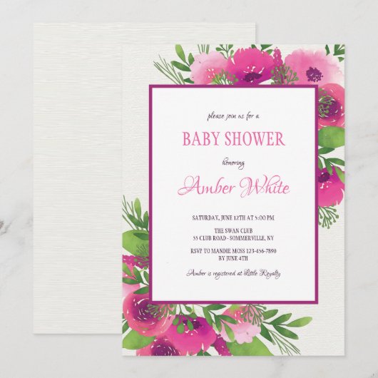 Forever Pink Einladung (Vorne/Hinten)