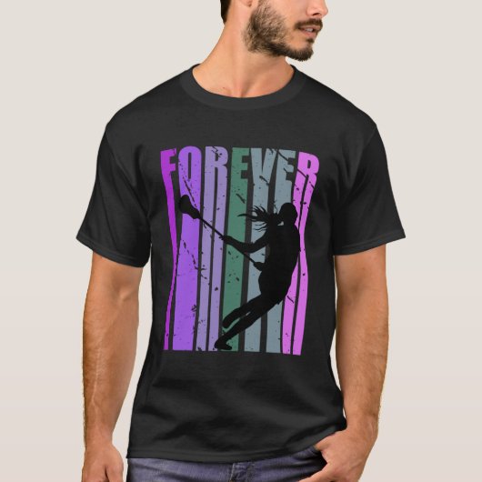 Forever Retro Lacrosse Hübsch Player Team Coach Co T-Shirt (Vorderseite)