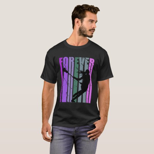 Forever Retro Lacrosse Hübsch Player Team Coach Co T-Shirt (Vorne ganz)