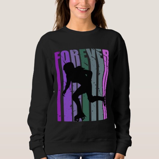 Forever Retro Roller Skating Pretty Roller Girls C Sweatshirt (Vorderseite)