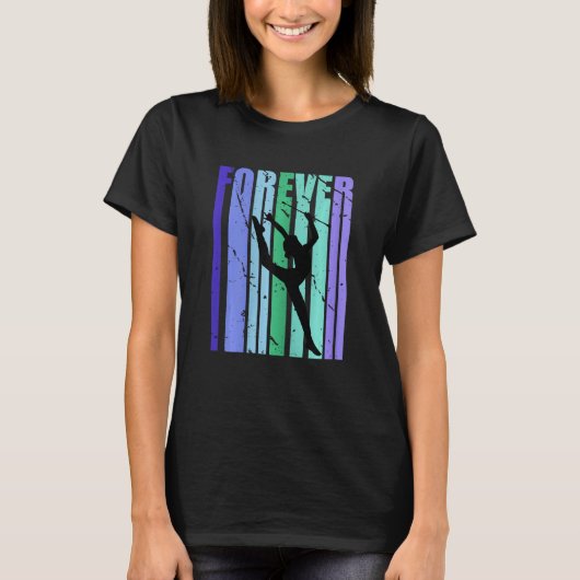 Forever Rhythmic Gymnastics Text Distressed Word T-Shirt (Vorderseite)