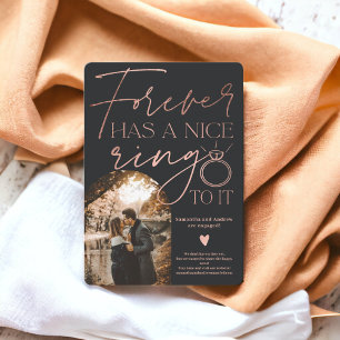 Forever Ring Foto Bogen Rose Gold Verlobung Ankündigung