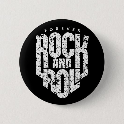 Forever Rock and Roll Logo (weiß) für Rock Fans Button (Vorderseite)