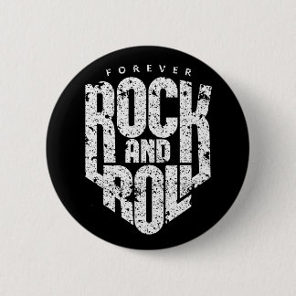 Forever Rock and Roll Logo (weiß) für Rock Fans Button