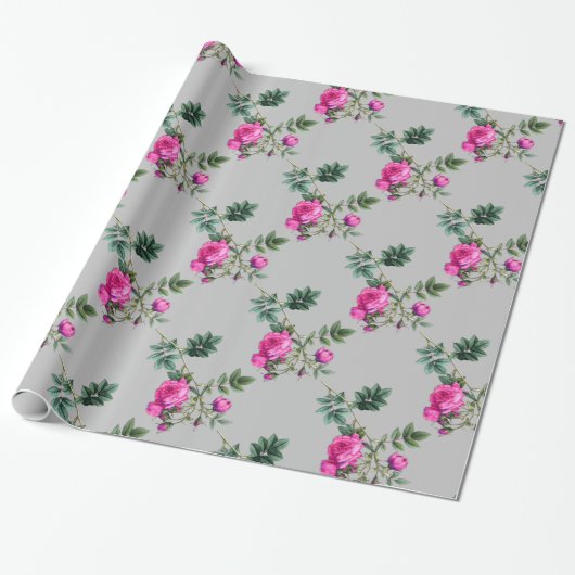 Forever Romantic Rosa Cloudy Day Geschenkpapier (Ungerollt)