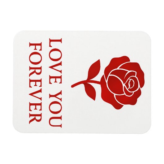 Forever Rose Emblem Creating Tender Valentine  Magnet (Horizontal)