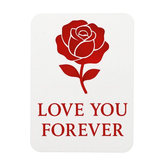 Forever Rose Emblem Creating Tender Valentine  Magnet (Vertikal)