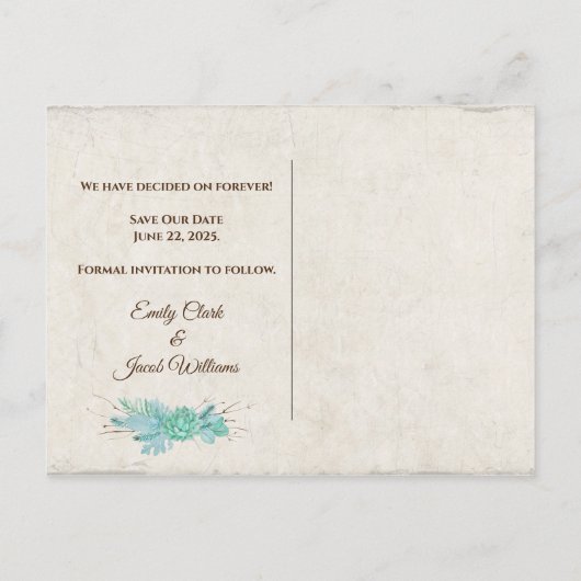 Forever Save the Date für Hochzeiten Ankündigungspostkarte (Rückseite)