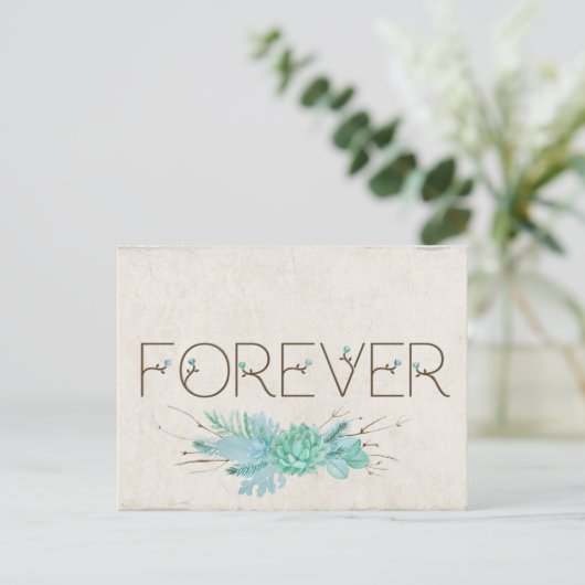 Forever Save the Date für Hochzeiten Ankündigungspostkarte (Stehend Vorderseite)